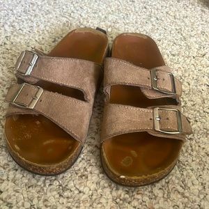 Two strap brown sandals